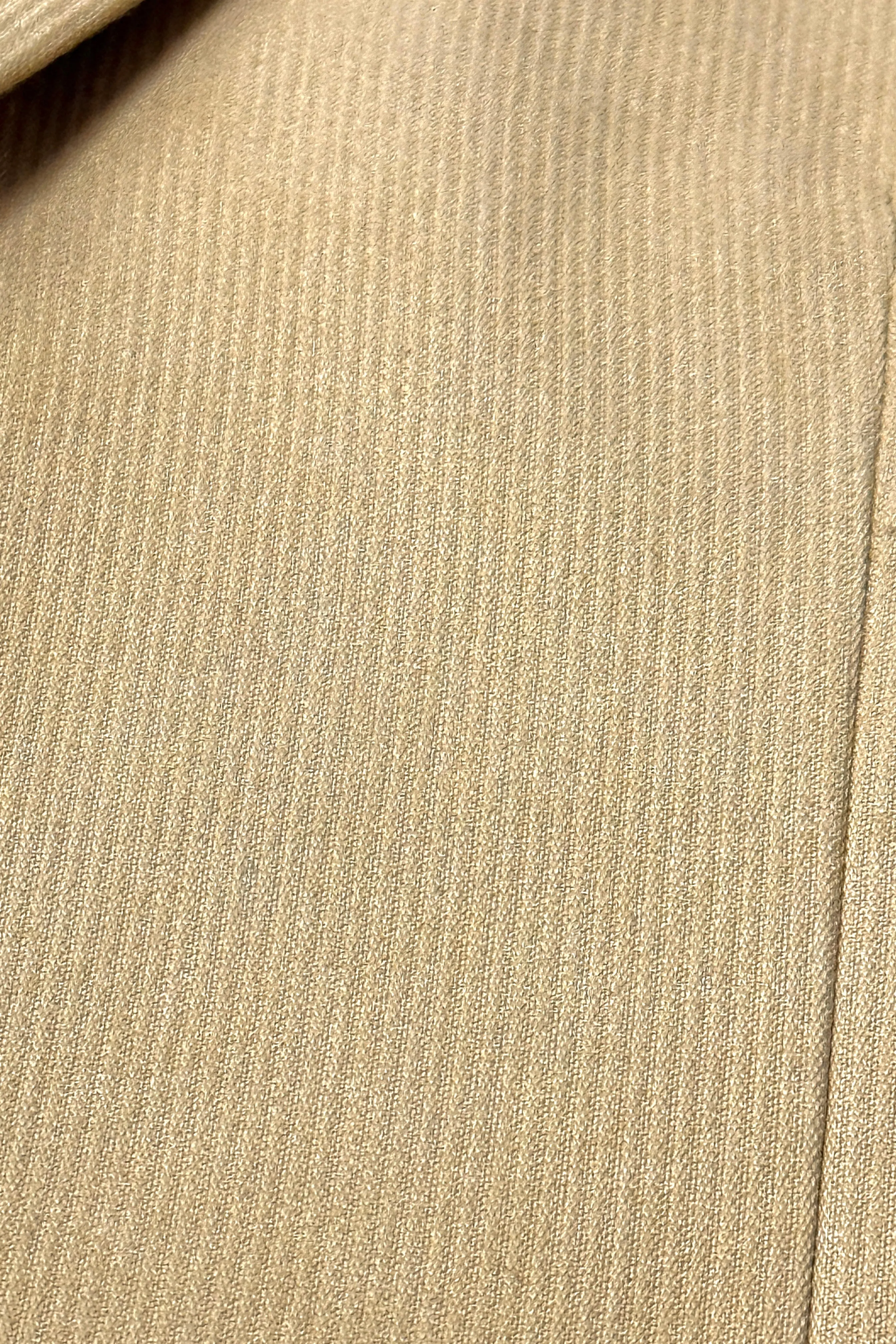 1970’S NINO CERRUTI UNION MADE IN USA 2 PIECE KHAKI TWILL WIDE LAPEL BOOTCUT SUIT MEDIUM