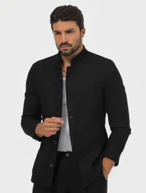 AKITA SINGLE BREASTED BLAZER IN BLACK