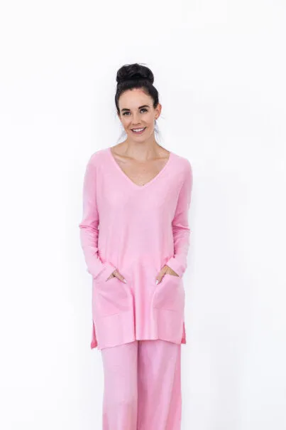 Baby Pink Drawstring Pull-On Pant