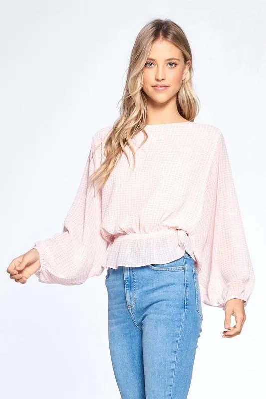 Long Sleeve Flutter Top
