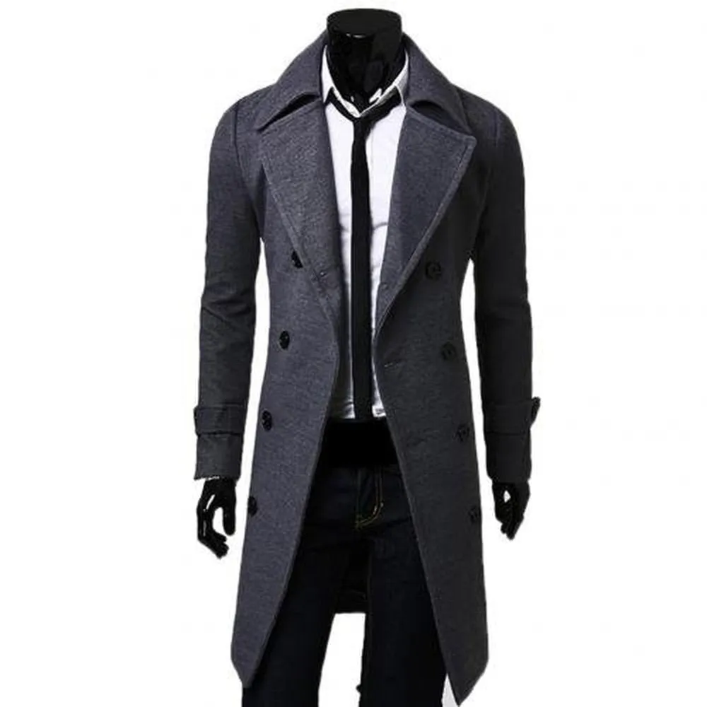 Men's Double Breasted Trench Coat