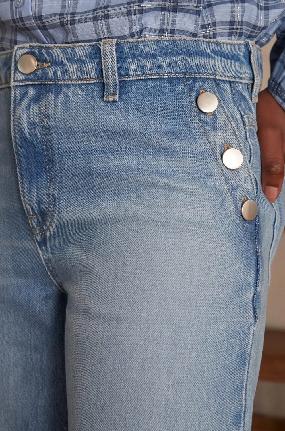 MOSS CROPPED STRAIGHT-LEG JEANS