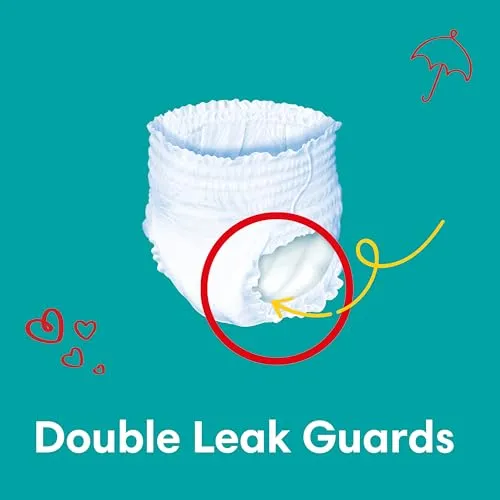 Pampers Baby-Dry Pants Diapers with Aloe Vera Lotion, 360 Fit & up to 100% Leakproof, Size 5, 12-18kg, Mega Pack, 48 Count