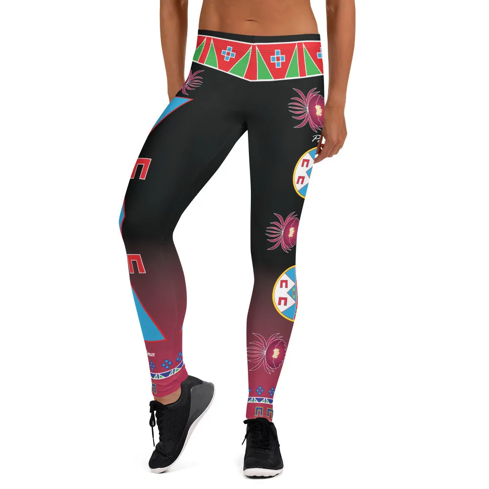 Patience Black and Magenta Leggings