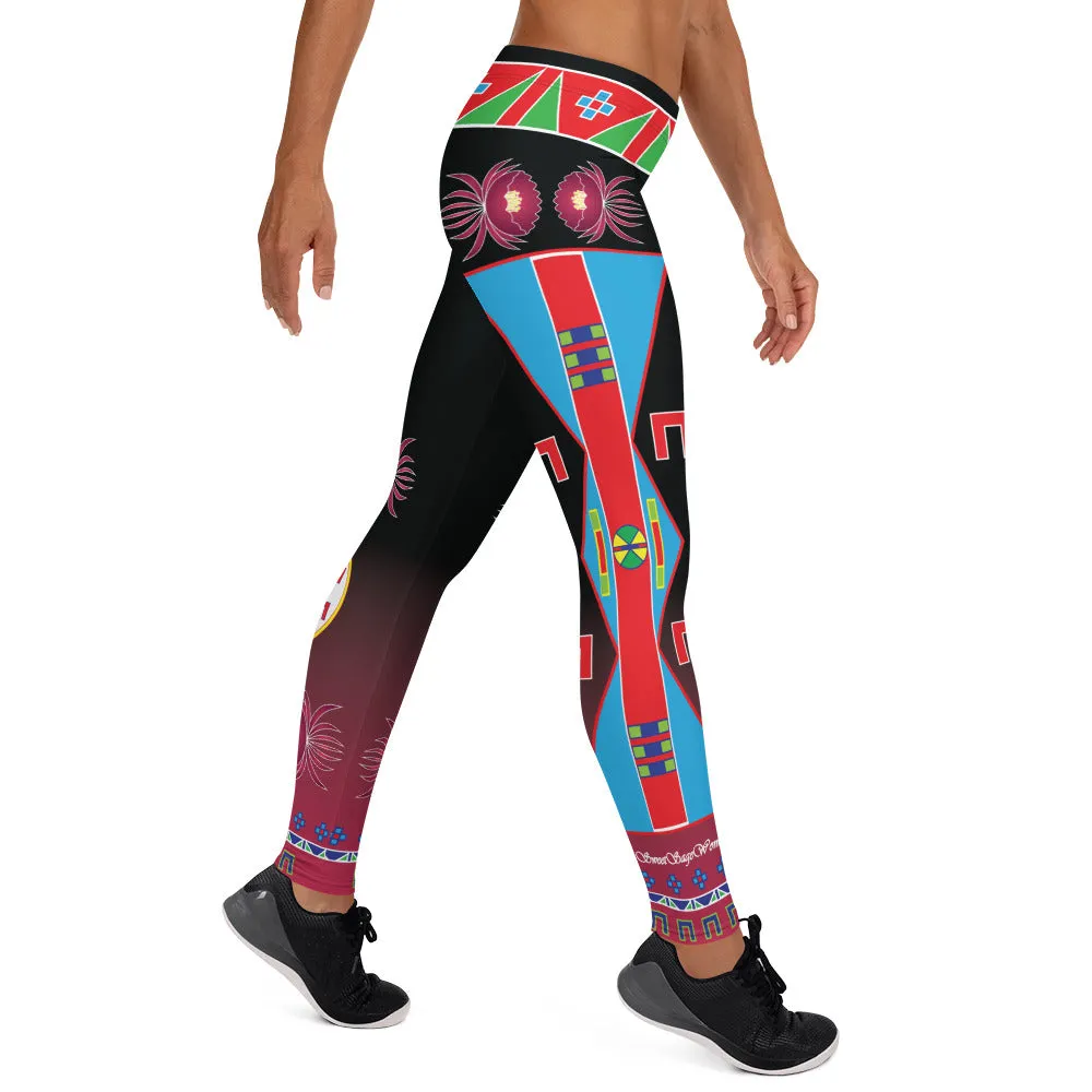 Patience Black and Magenta Leggings