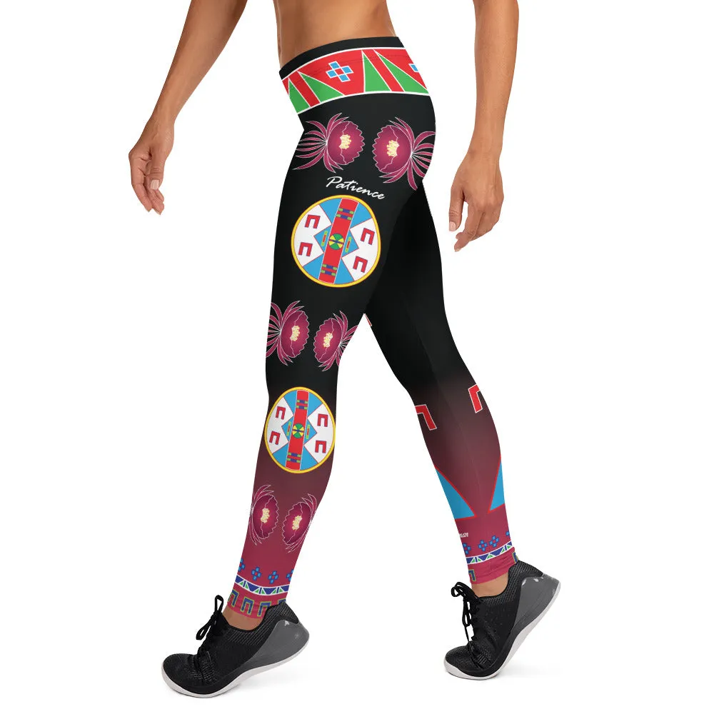 Patience Black and Magenta Leggings
