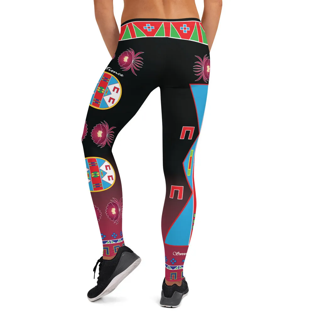 Patience Black and Magenta Leggings
