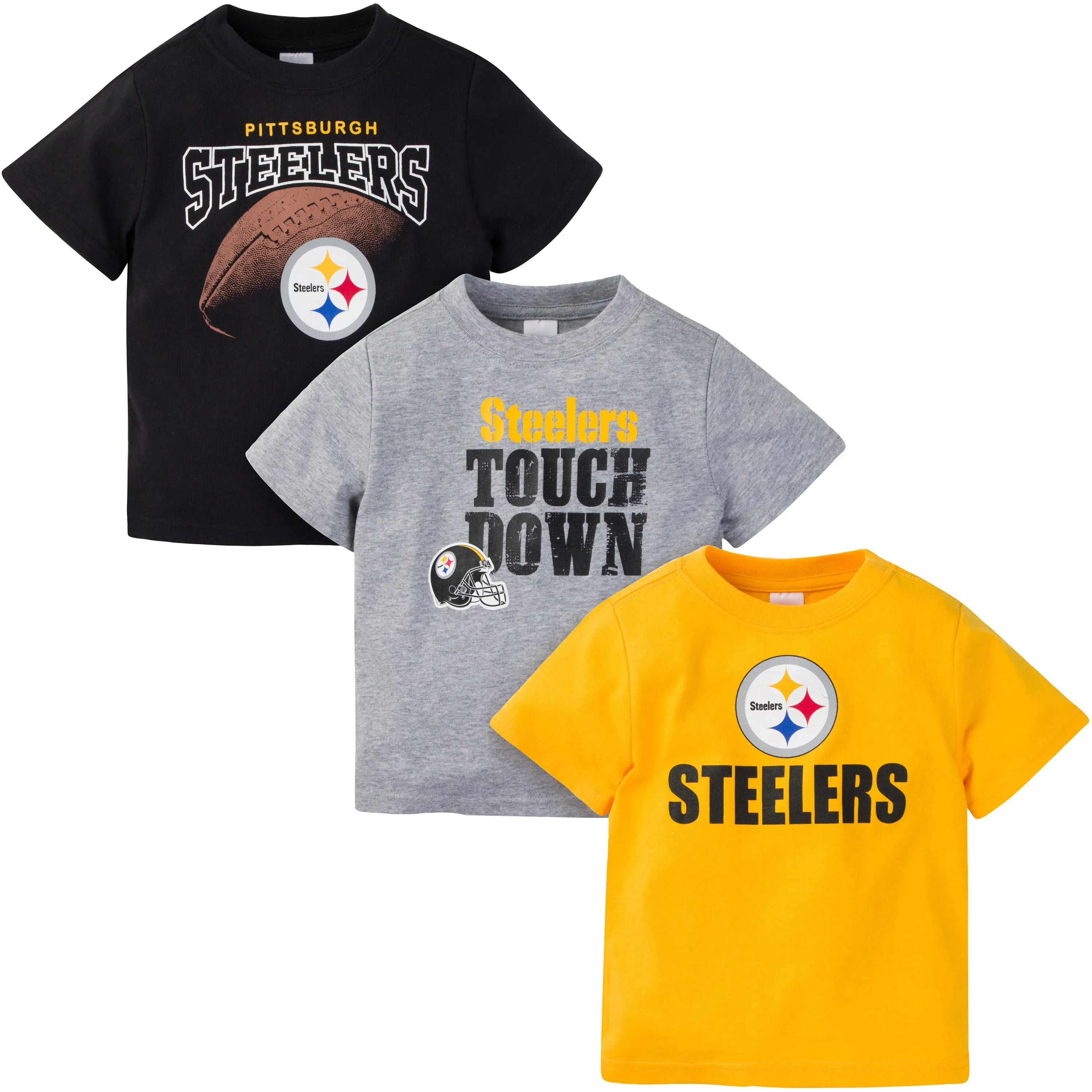Pittsburgh Steelers Boys 3-Pack Short Sleeve Tees