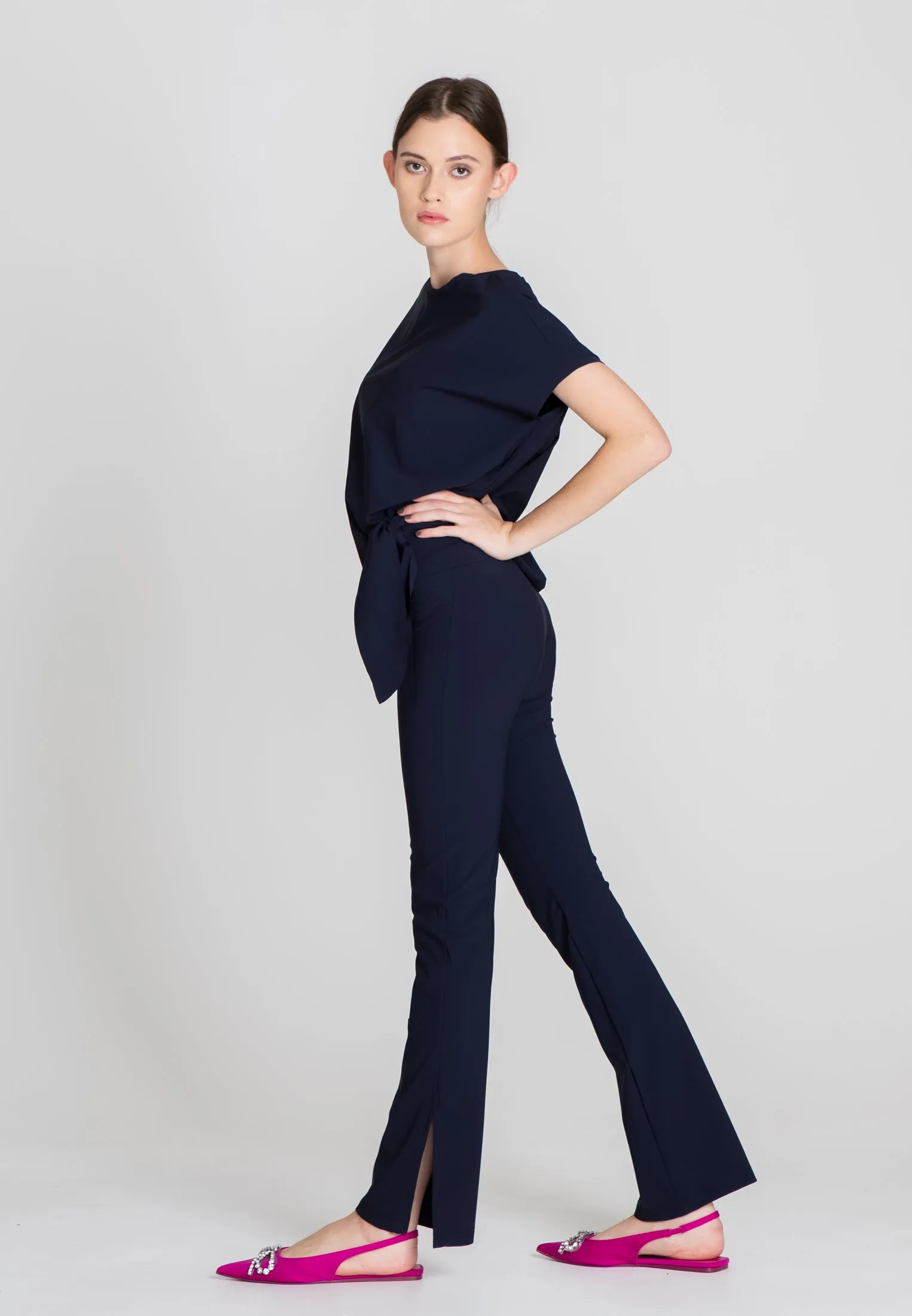 The Slit Cut Sport Pants - Blue Opaque