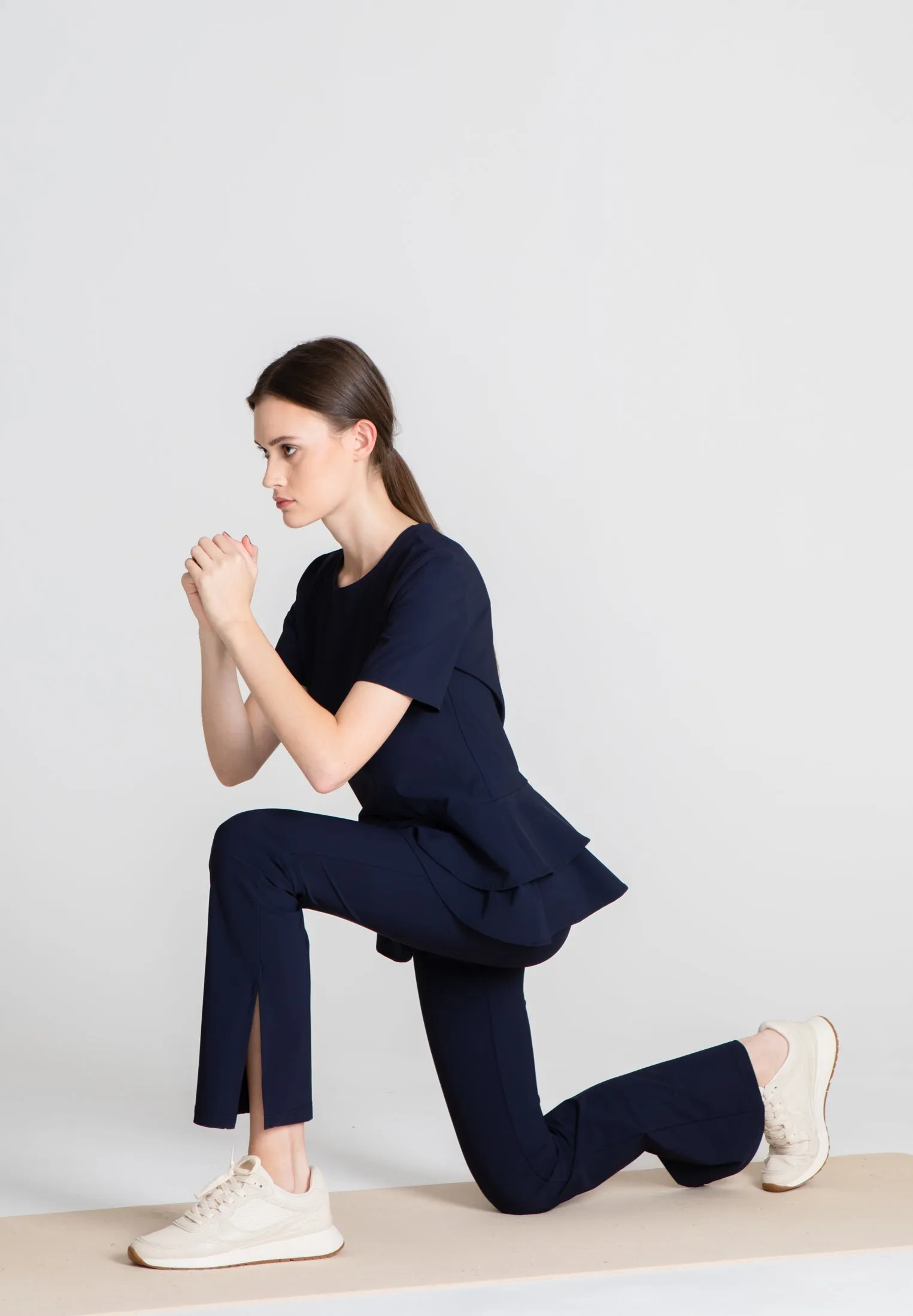 The Slit Cut Sport Pants - Blue Opaque