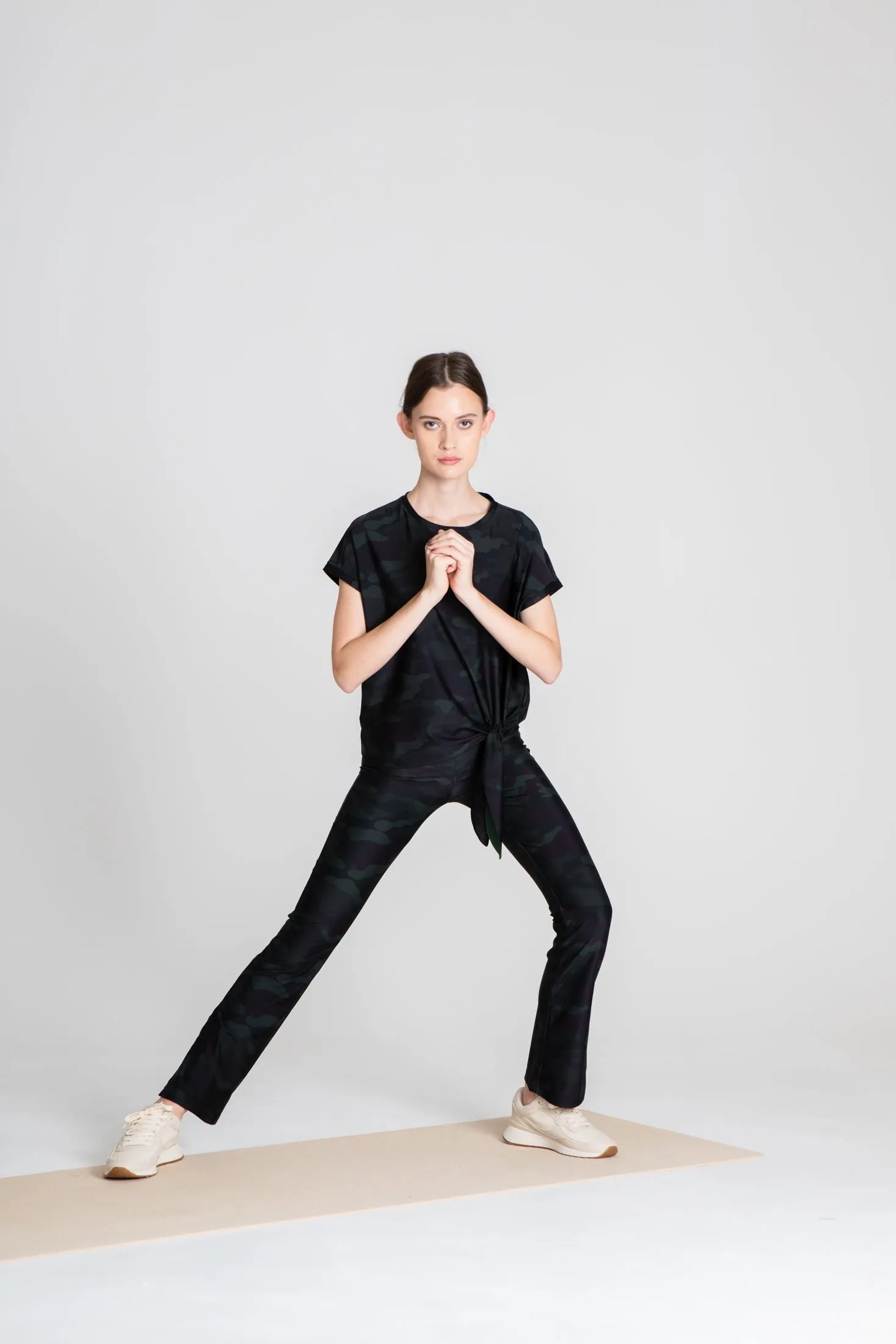 The Slit Cut Sport Pants - Green Camo