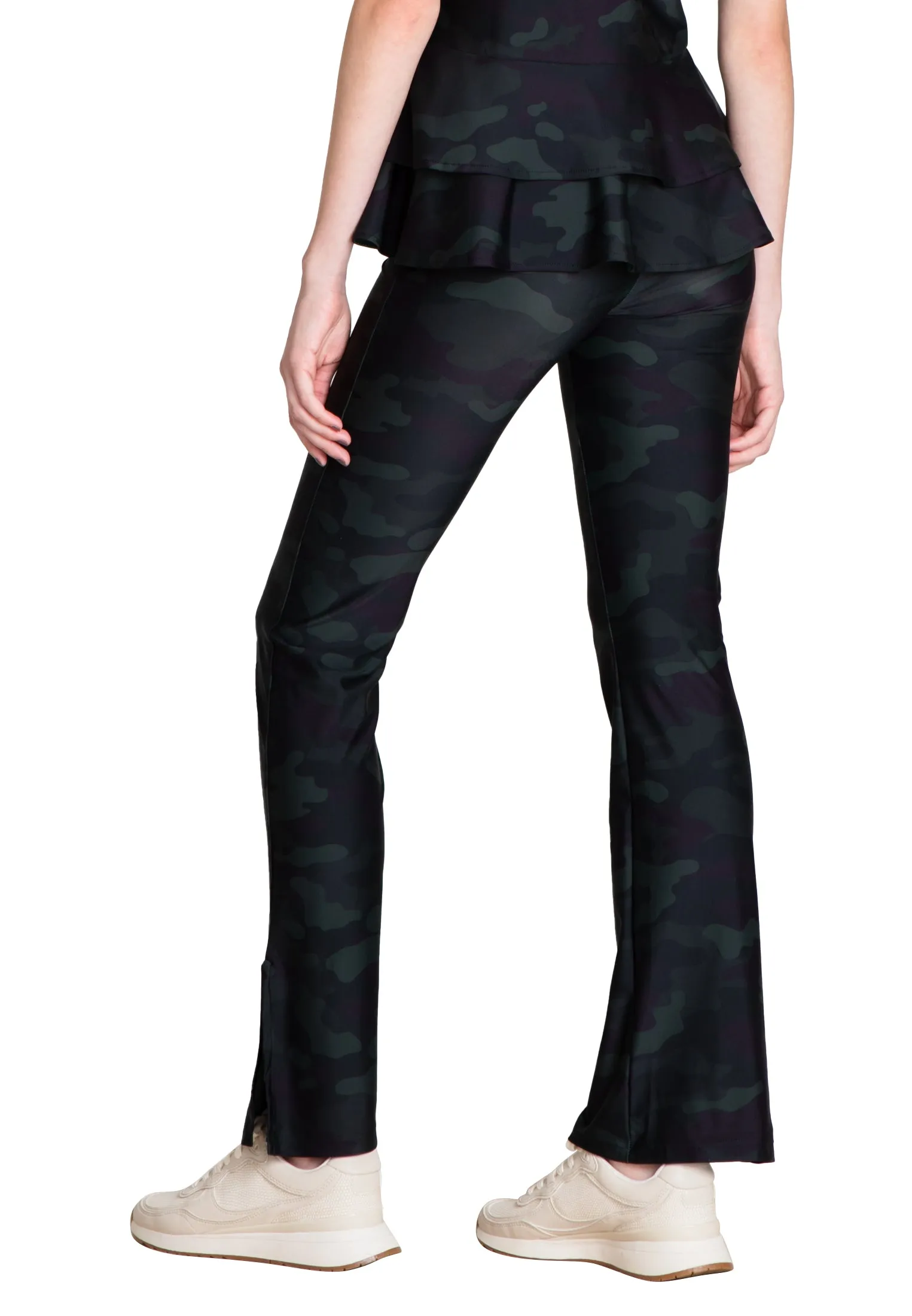 The Slit Cut Sport Pants - Green Camo
