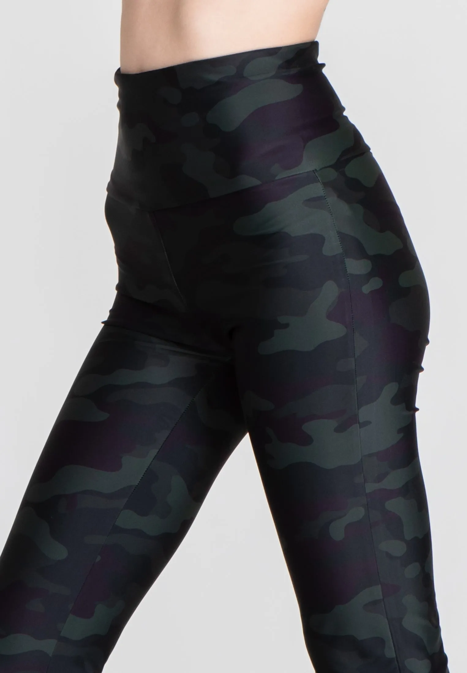 The Slit Cut Sport Pants - Green Camo
